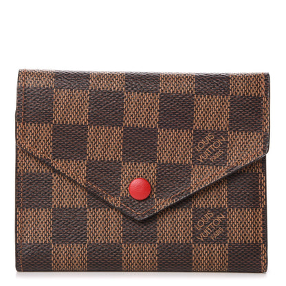 Louis Vuitton Damier Ebene Victorine Wallet Red 1 of 7