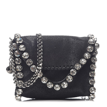 Stella McCartney Shaggy Deer Tiny Fold Over Falabella Crystal Crossbody Black 1 of 8