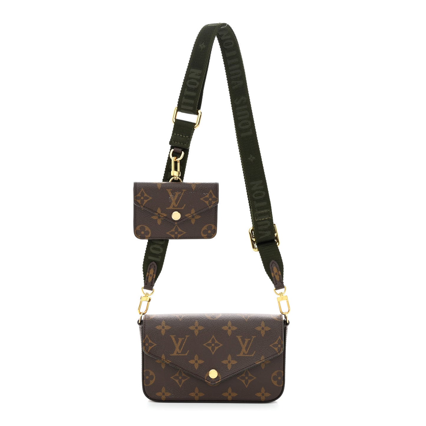 Monogram Felicie Strap & Go Kaki