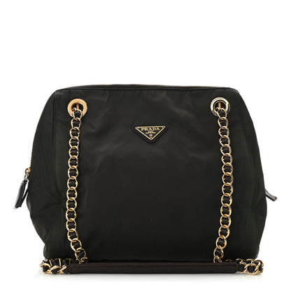 Prada Nylon Chain Shoulder Bag Ebano 1 of 9