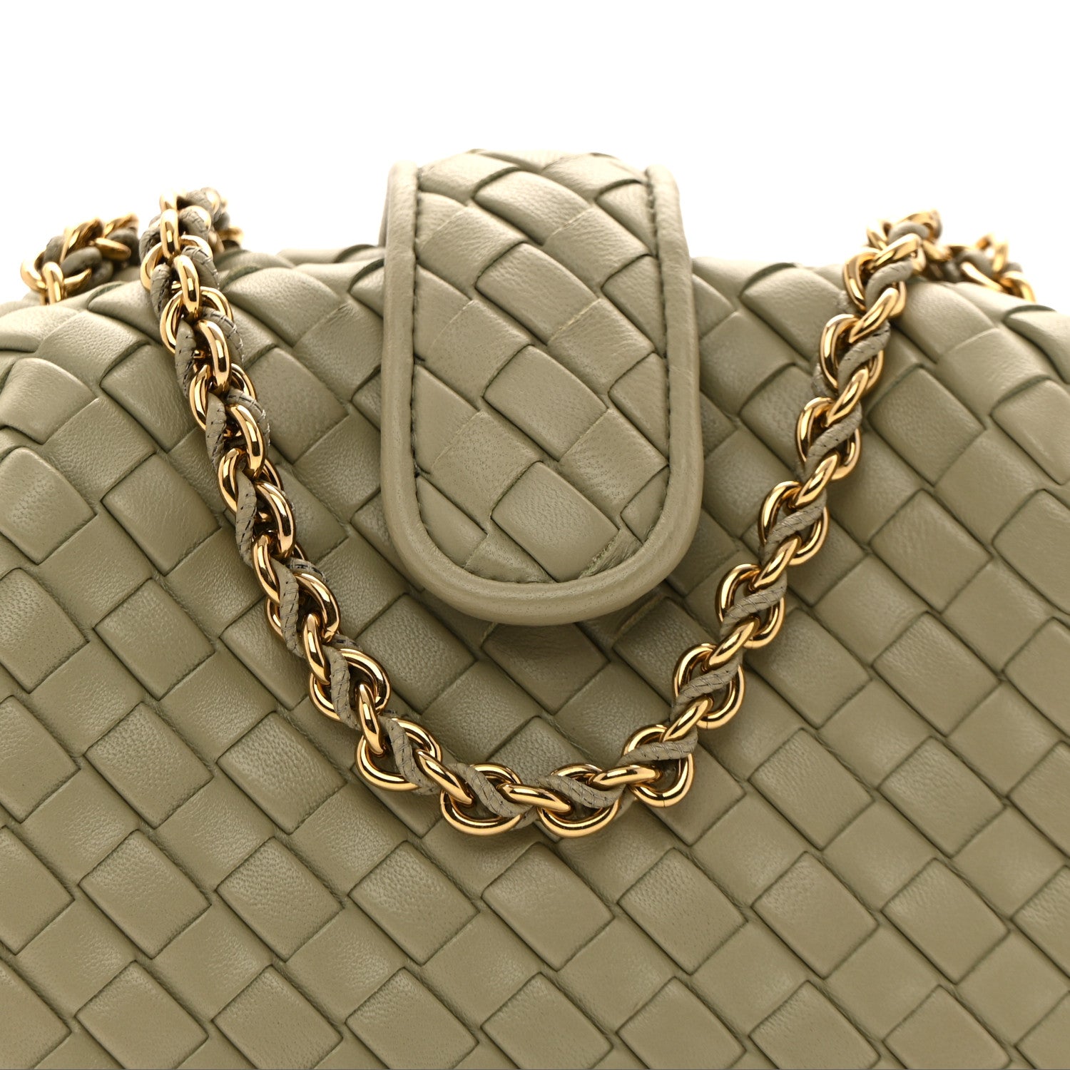 Bottega Veneta Nappa Intrecciato Small The Lauren 1980 Clutch With Chain Travertine 7 of 11