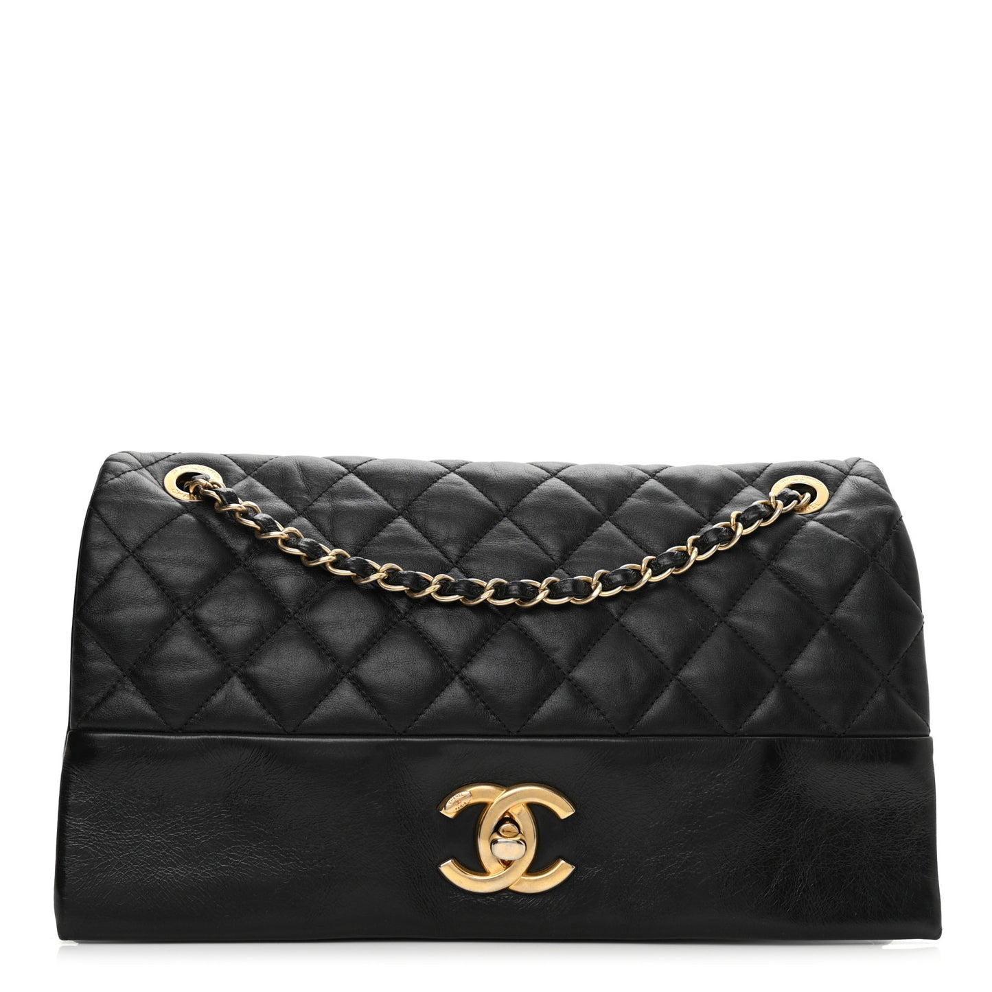 Calfskin Quilted Jumbo Soft Elegance Flap Black
