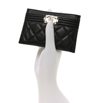 Chanel Caviar Quilted Boy Card Holder Black 2 of 9