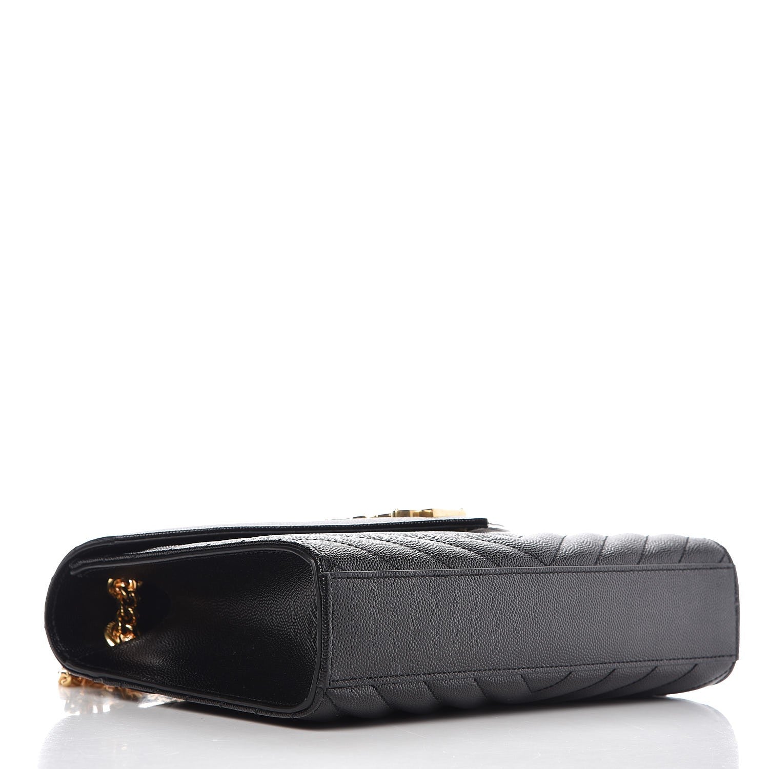 Saint Laurent Grain De Poudre Matelasse Chevron Medium Monogram Satchel Black 5 of 9