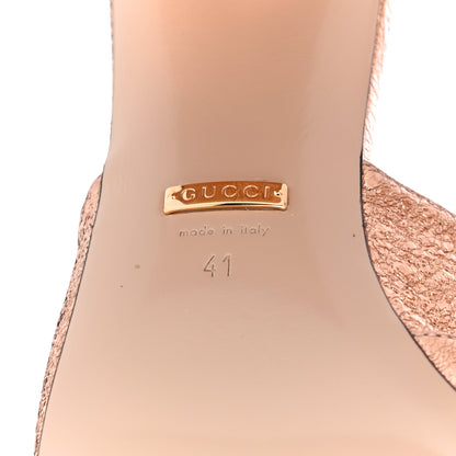Gucci Galassia GG Marmont Fringe 75mm Slide Sandals 41 Salmone 10 of 13