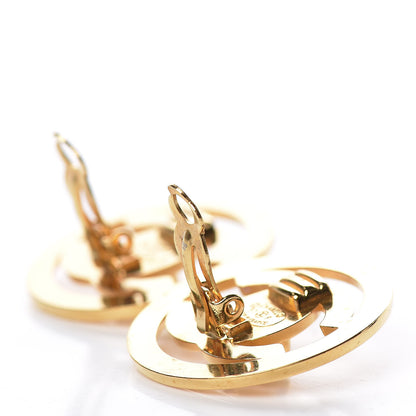 Chanel CC Turn Lock Large Clip On Earrings Gold 4 of 4