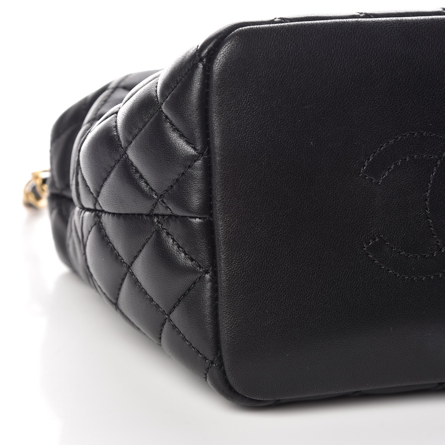 Chanel Lambskin Quilted Hobo Black 10 of 11