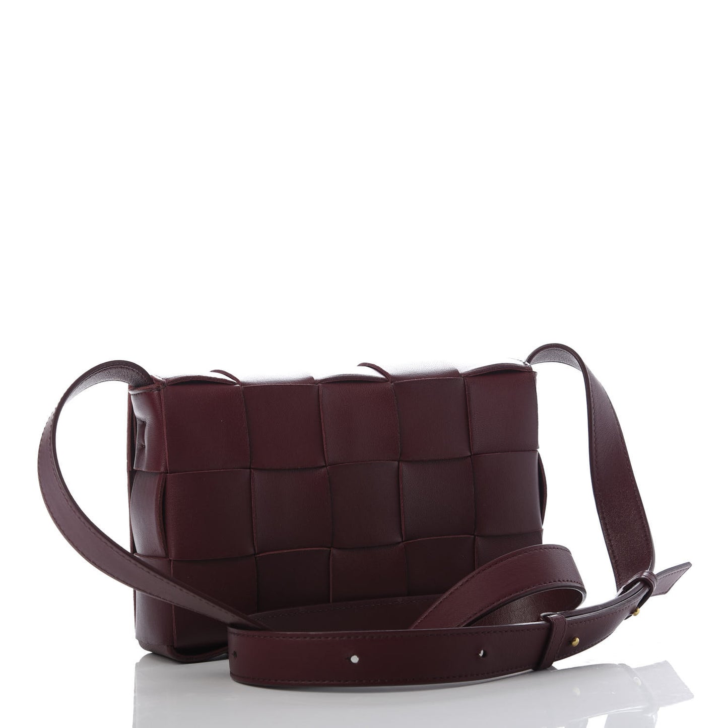 Lambskin Maxi Intrecciato Cassette Crossbody Bag Bordeaux