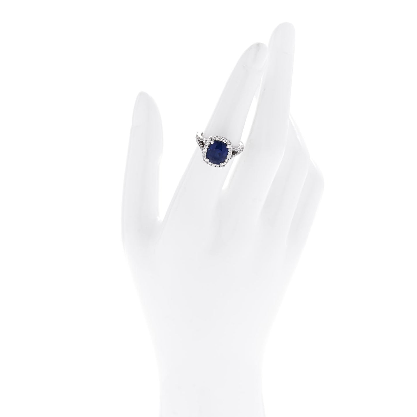 PARKER & WEST BY FASHIONPHILE Platinum Diamond Tanzanite .66ctw Halo Split Shank Ring 51/5.75