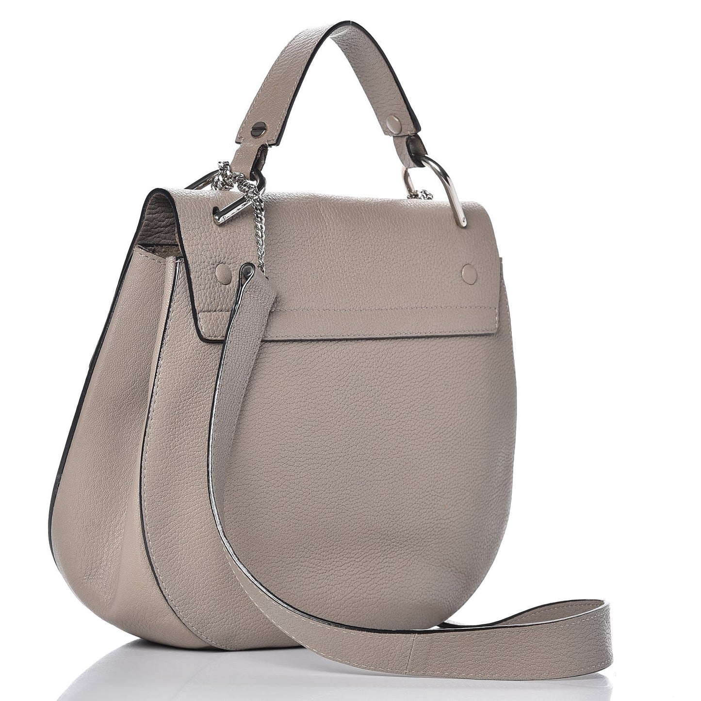 Grained Lambskin Large Drew Shoulder Bag Motty Grey