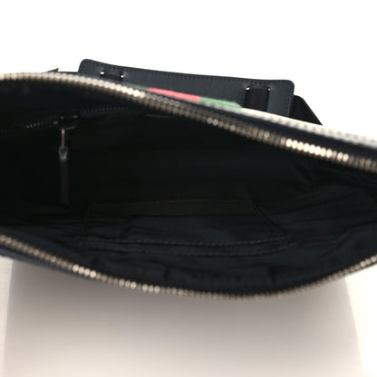 Gucci GG Supreme Monogram Web Messenger Bag Black 4 of 8