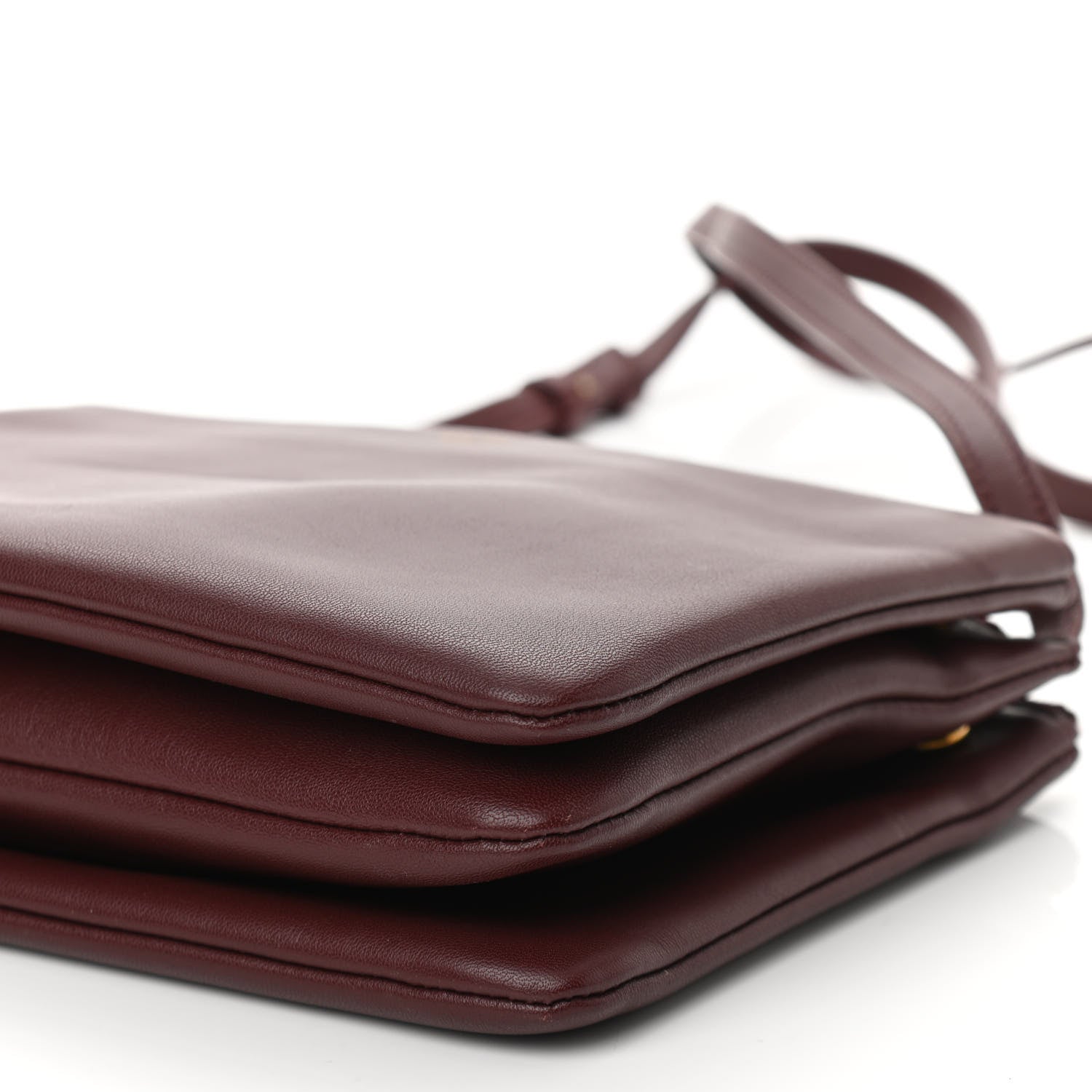 Celine Lambskin Large Trio Crossbody Bag Burgundy 10 of 11
