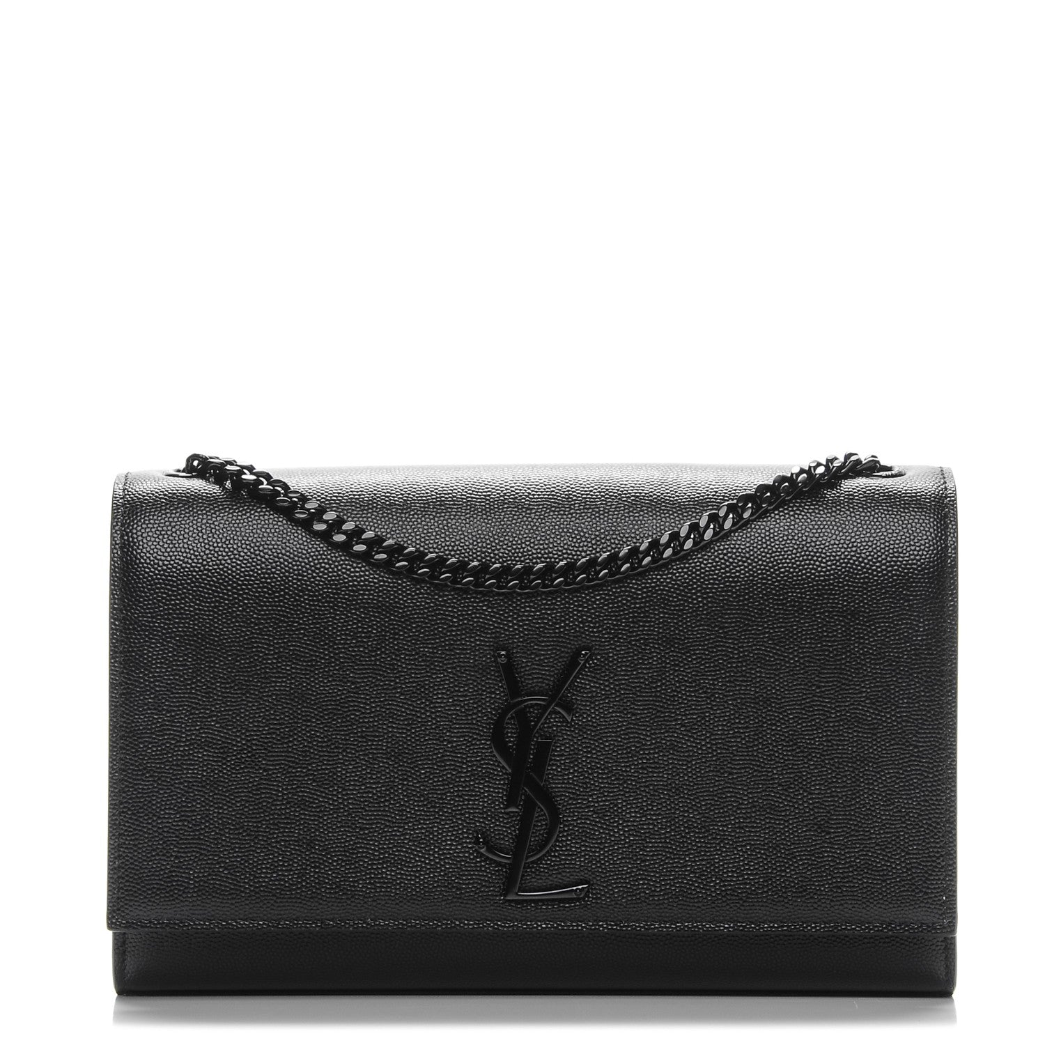 Saint Laurent Grain De Poudre Medium Classic Monogram Kate Satchel Black 1 of 6