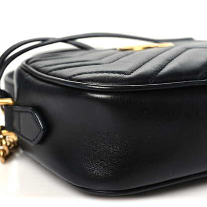 Gucci Calfskin Matelasse Mini GG Marmont Chain Shoulder Bag Black 9 of 10