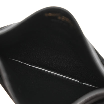 Saint Laurent Grain De Poudre Matelasse Chevron Monogram Credit Card Case Black 9 of 18