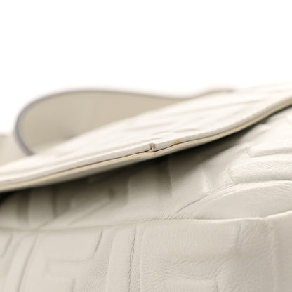 Fendi Nappa FF 1974 Embossed Large Baguette White 12 of 14