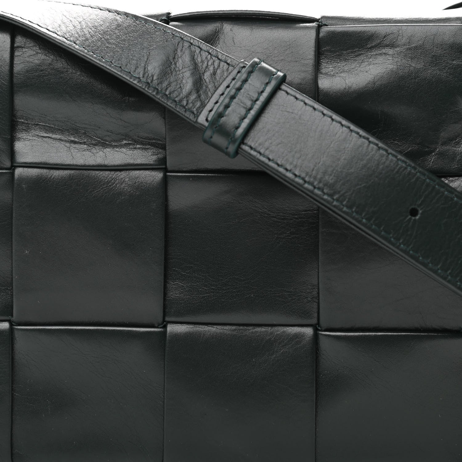 Bottega Veneta Paper Calfskin Maxi Intreccio Cassette Crossbody Bag Black 7 of 9