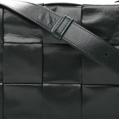 Bottega Veneta Paper Calfskin Maxi Intreccio Cassette Crossbody Bag Black 7 of 9
