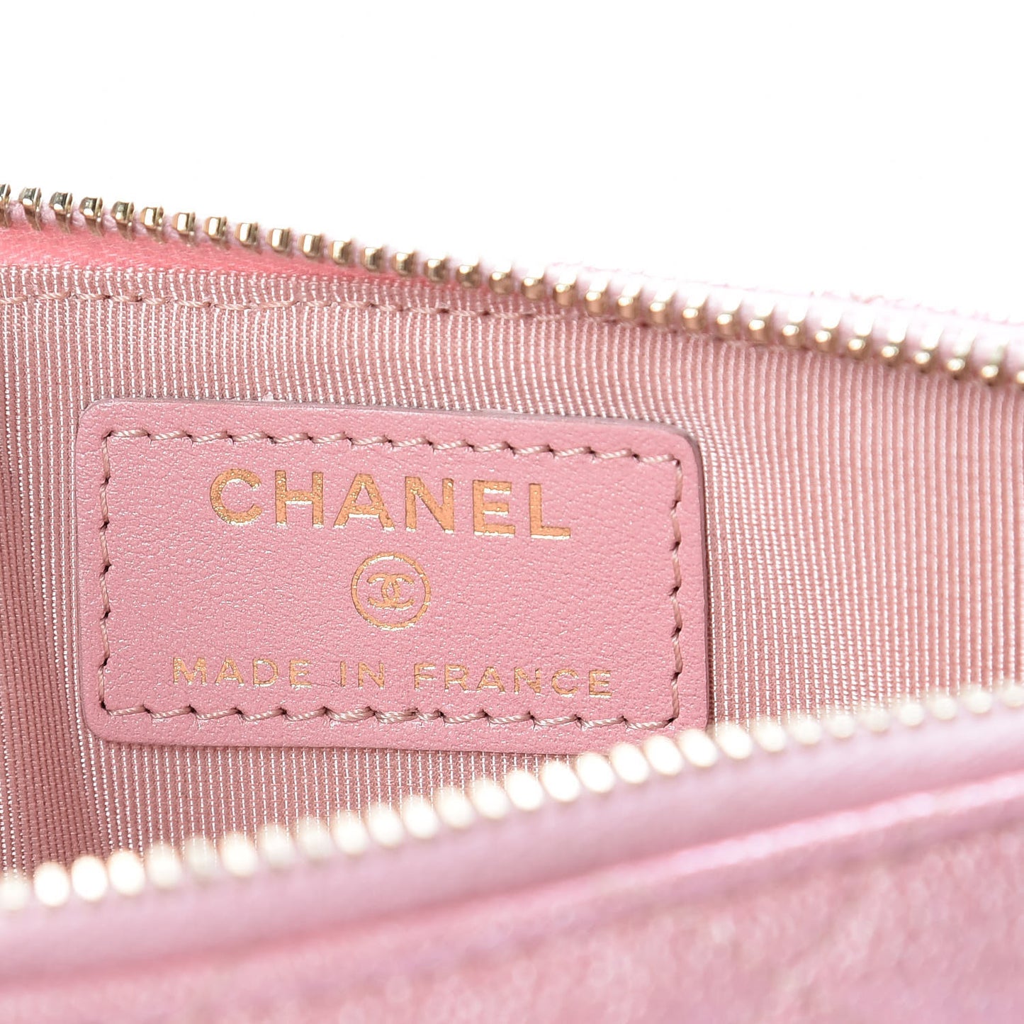 Iridescent Caviar Quilted Classic iPhone Pouch Rose Pink