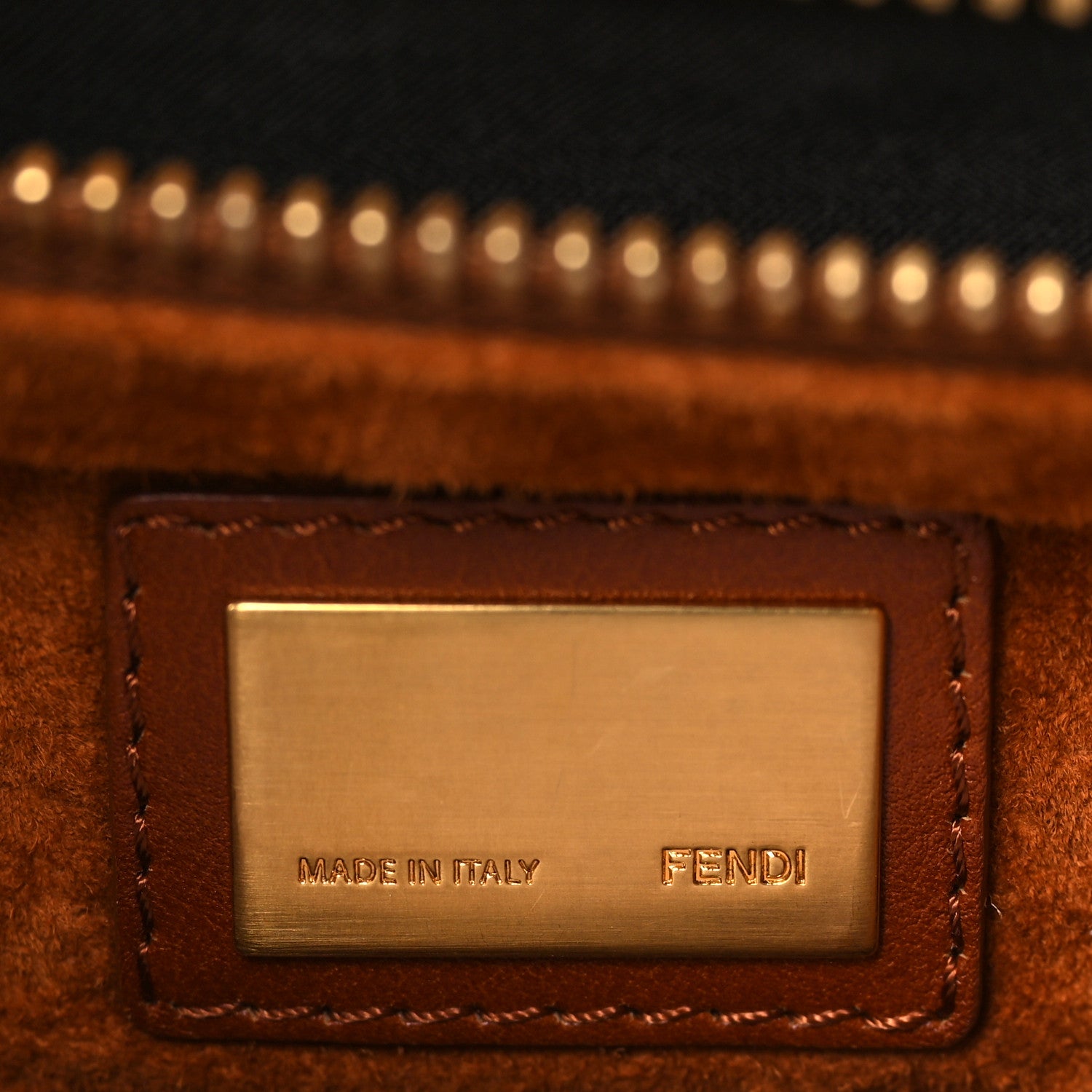 Fendi Vitello Suede Medium Peekaboo Iconic Satchel Cuoio Rame Moro 7 of 12