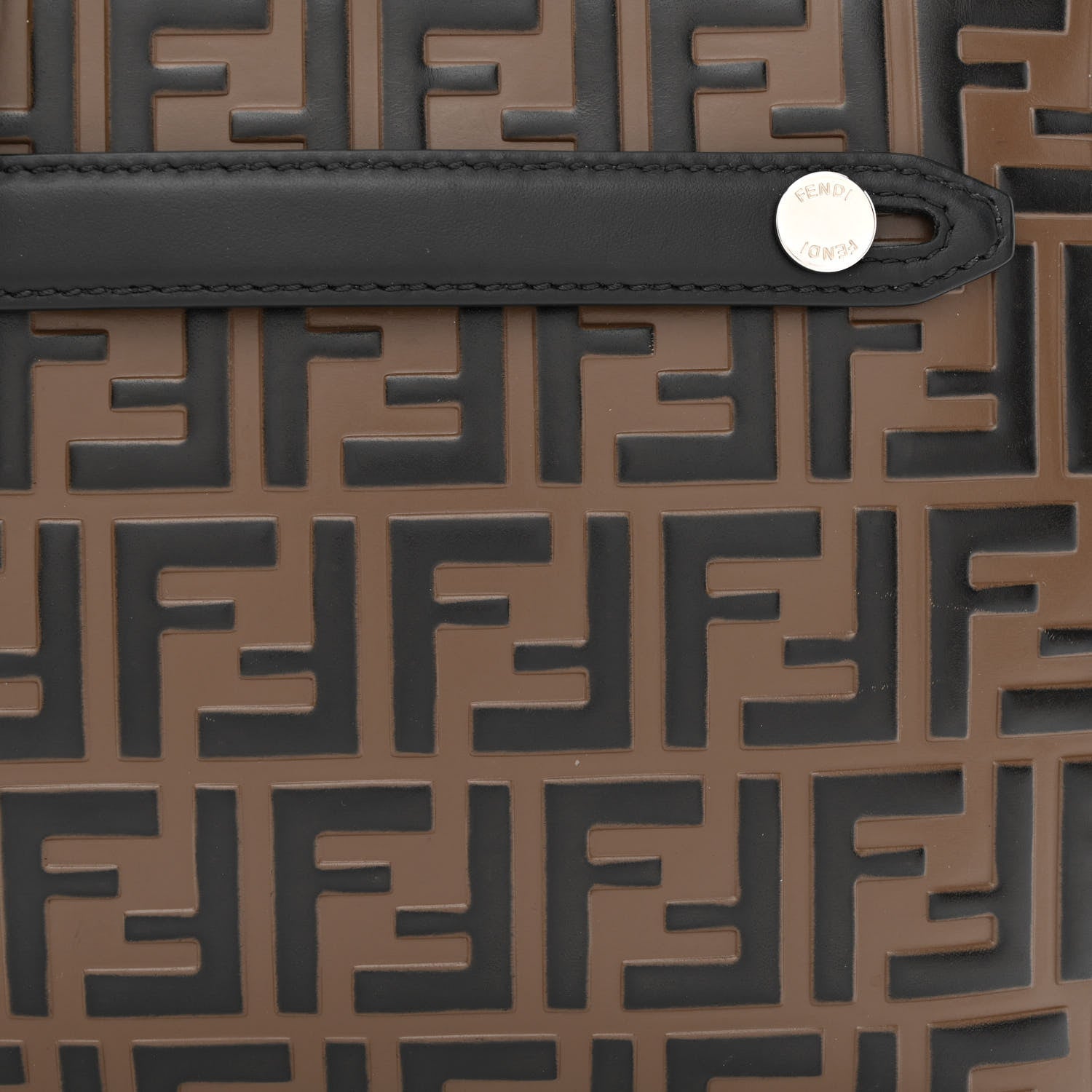 Fendi Vitello Century Bi-Color FF 1974 Embossed Messenger Maya Black 8 of 11