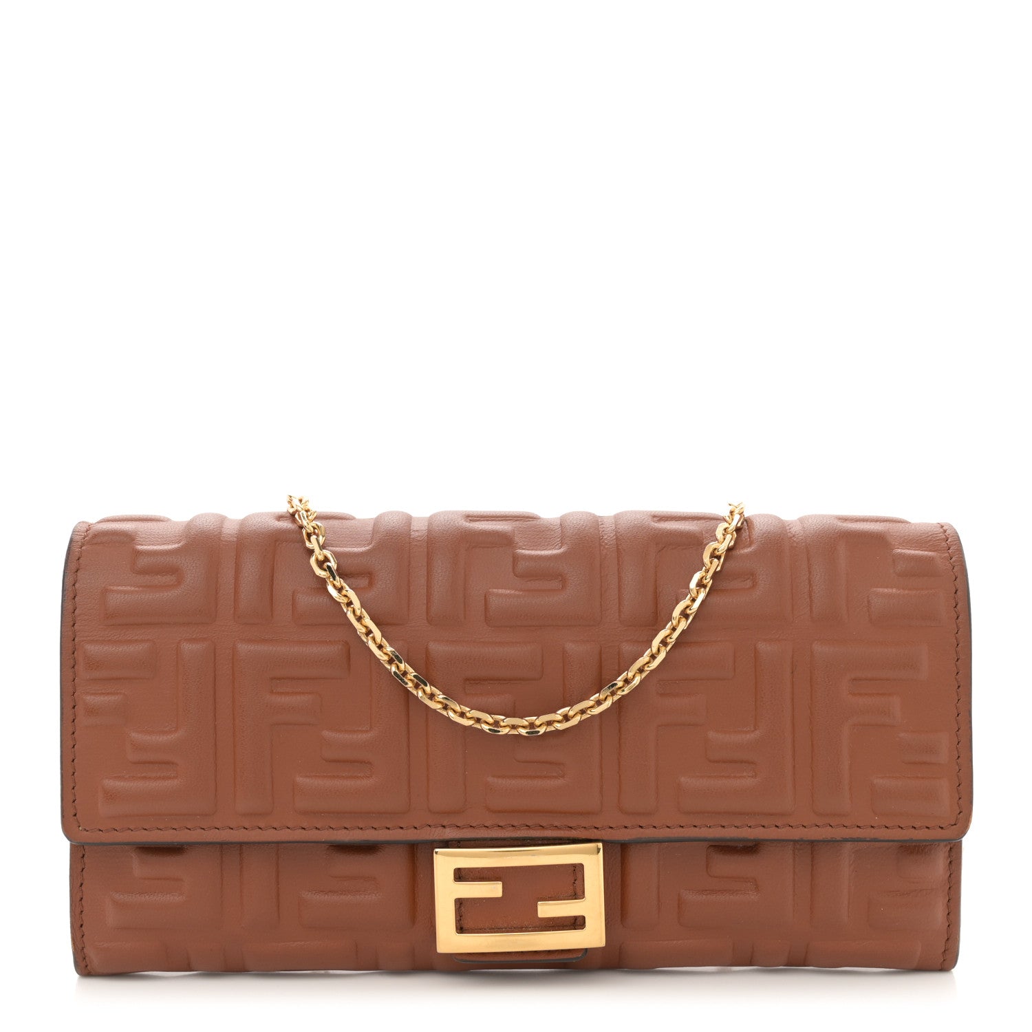 Fendi Nappa Matisse FF Embossed Continental Wallet On Chain Coloniale 1 of 11