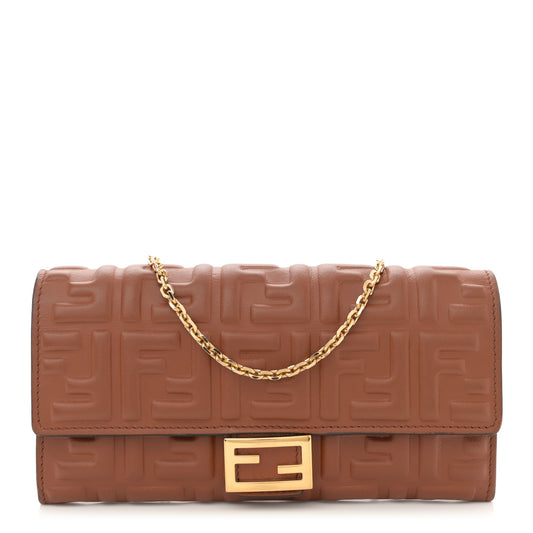 Nappa Matisse FF Embossed Continental Wallet On Chain Coloniale
