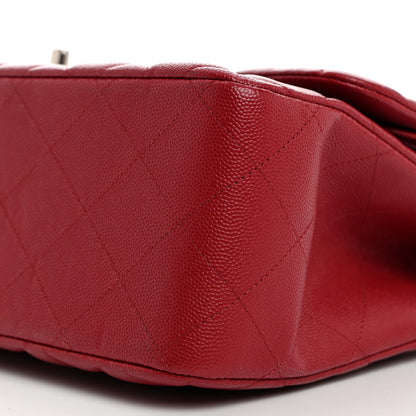 Chanel Caviar Quilted Jumbo Double Flap Dark Red 10 of 10