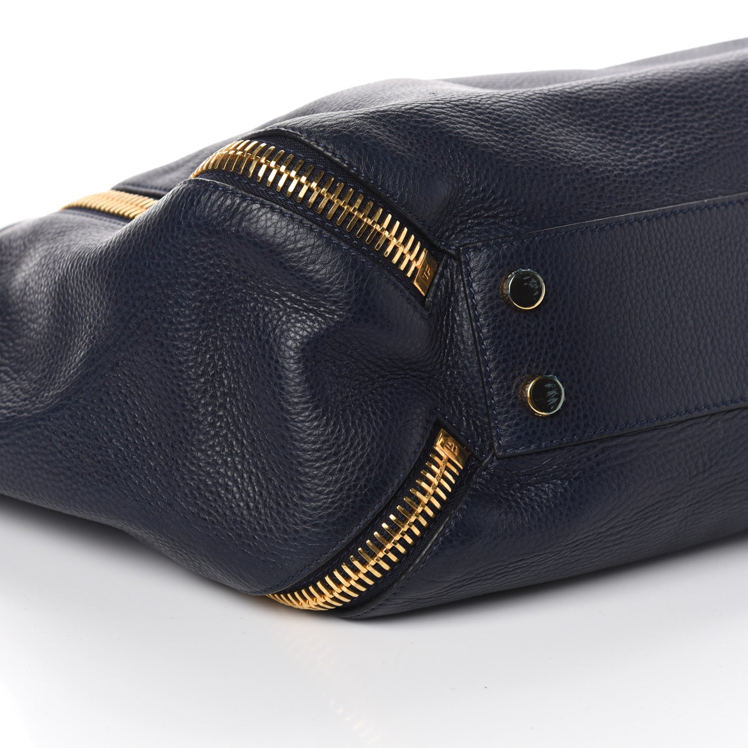 Tom Ford Grained Calfskin Sedgwick Medium Zipper Tote Sapphire Blue 8 of 9