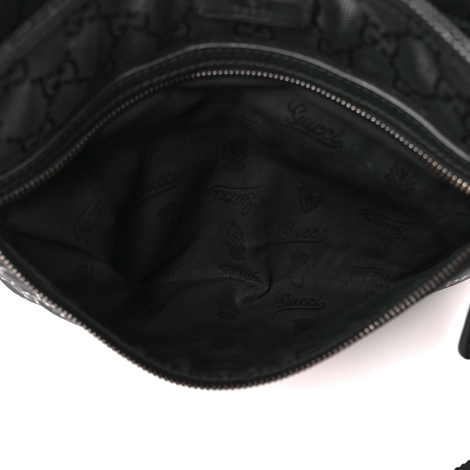 Gucci Nylon Monogram Medium Flat Messenger Bag Black 6 of 13