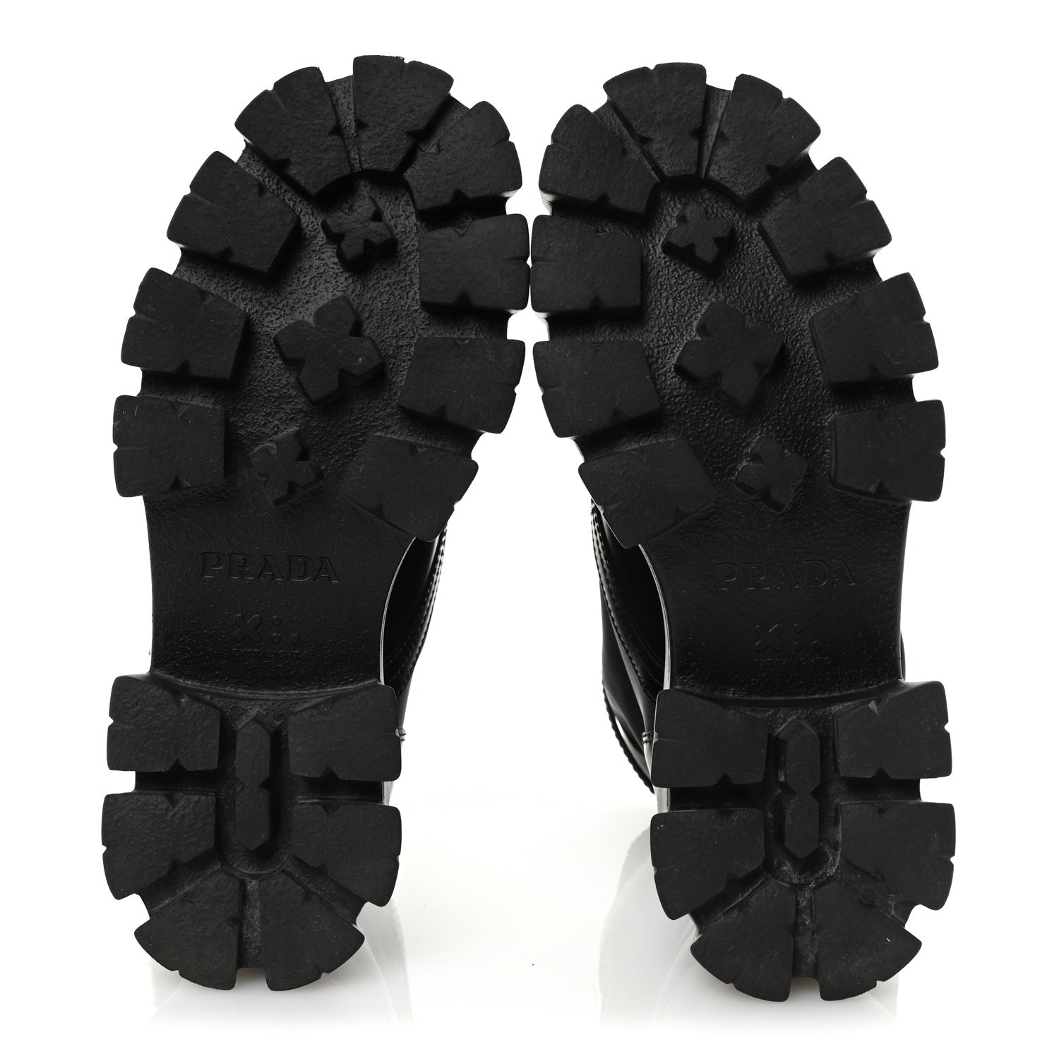 Prada Spazzolato Rois Nylon Metal Triangle Logo Monolith Pouch Pocket 55mm Boots 38 Black 6 of 9