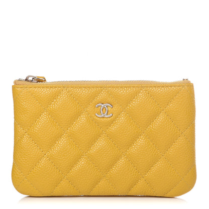 Chanel Caviar Quilted Small Cosmetic Case Yellow 1 of 8