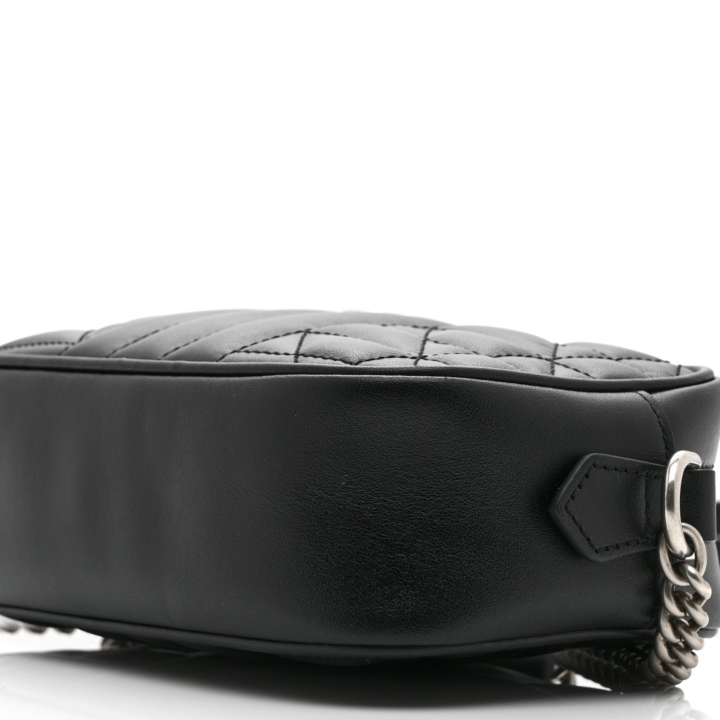 Calfskin Matelasse Aria Mini GG Marmont Chain Shoulder Bag Black