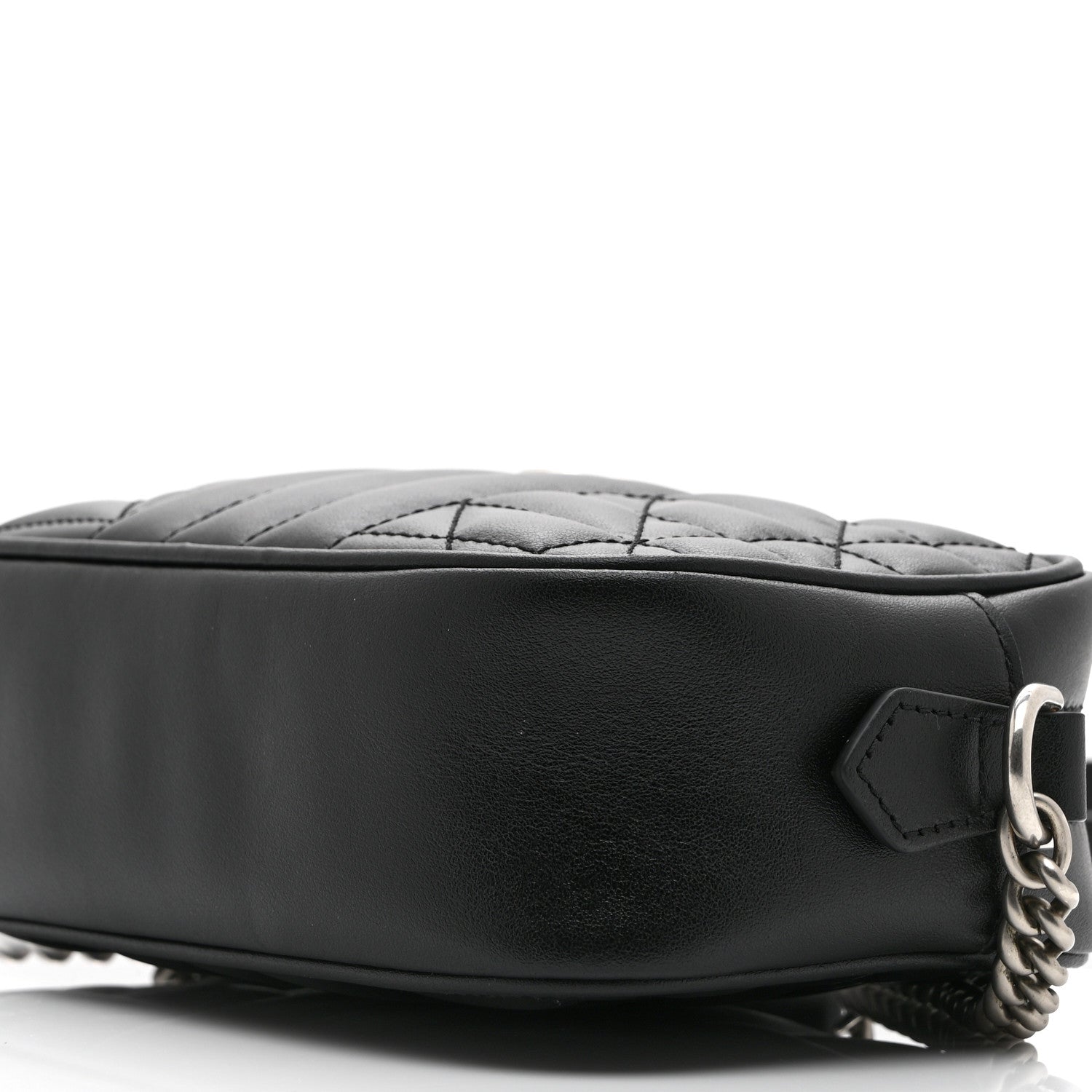Gucci Calfskin Matelasse Aria Mini GG Marmont Chain Shoulder Bag Black 11 of 11
