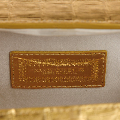 Nancy Gonzalez Crocodile Box Clutch Gold 6 of 10