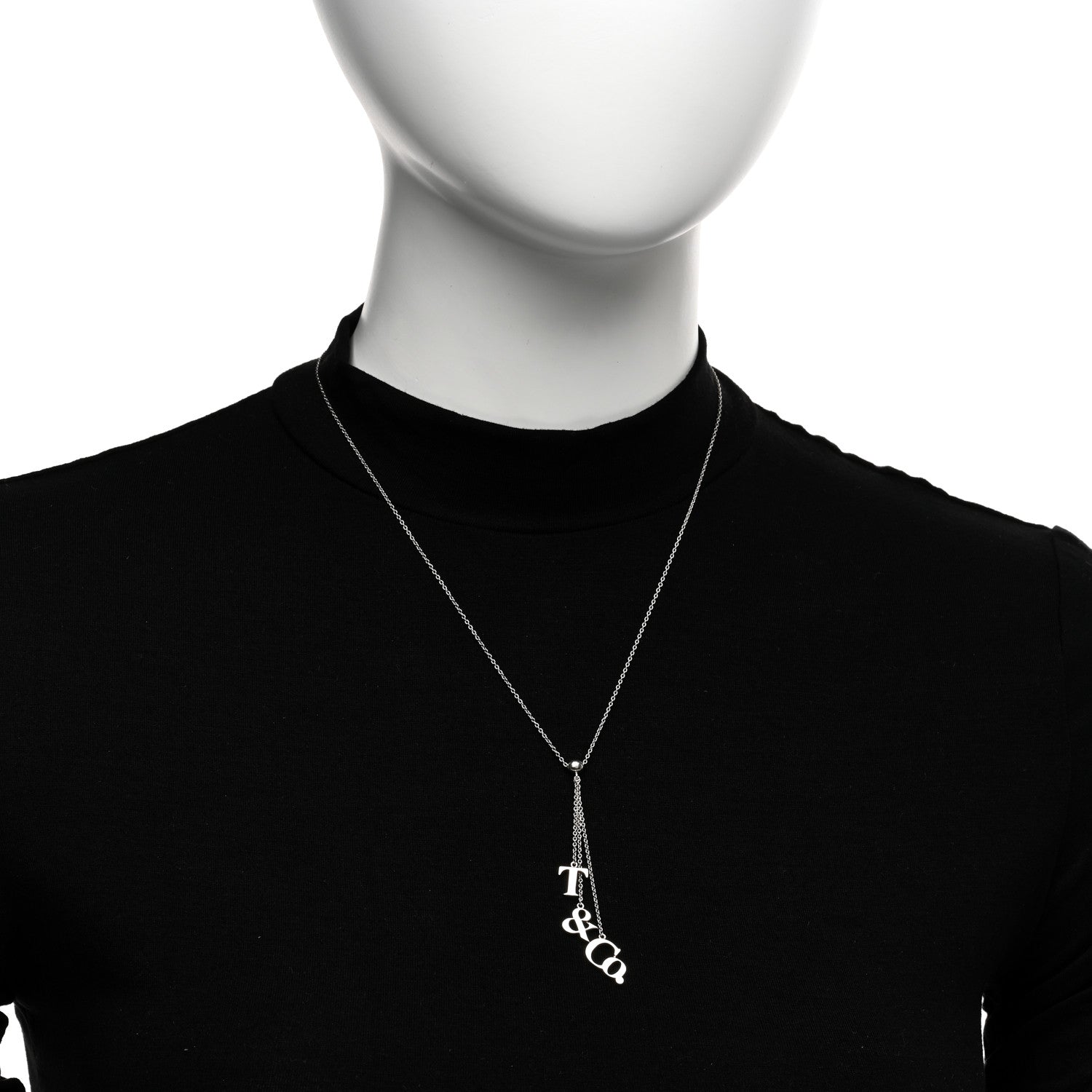 Tiffany Sterling Silver Letters Lariat Necklace 2 of 4