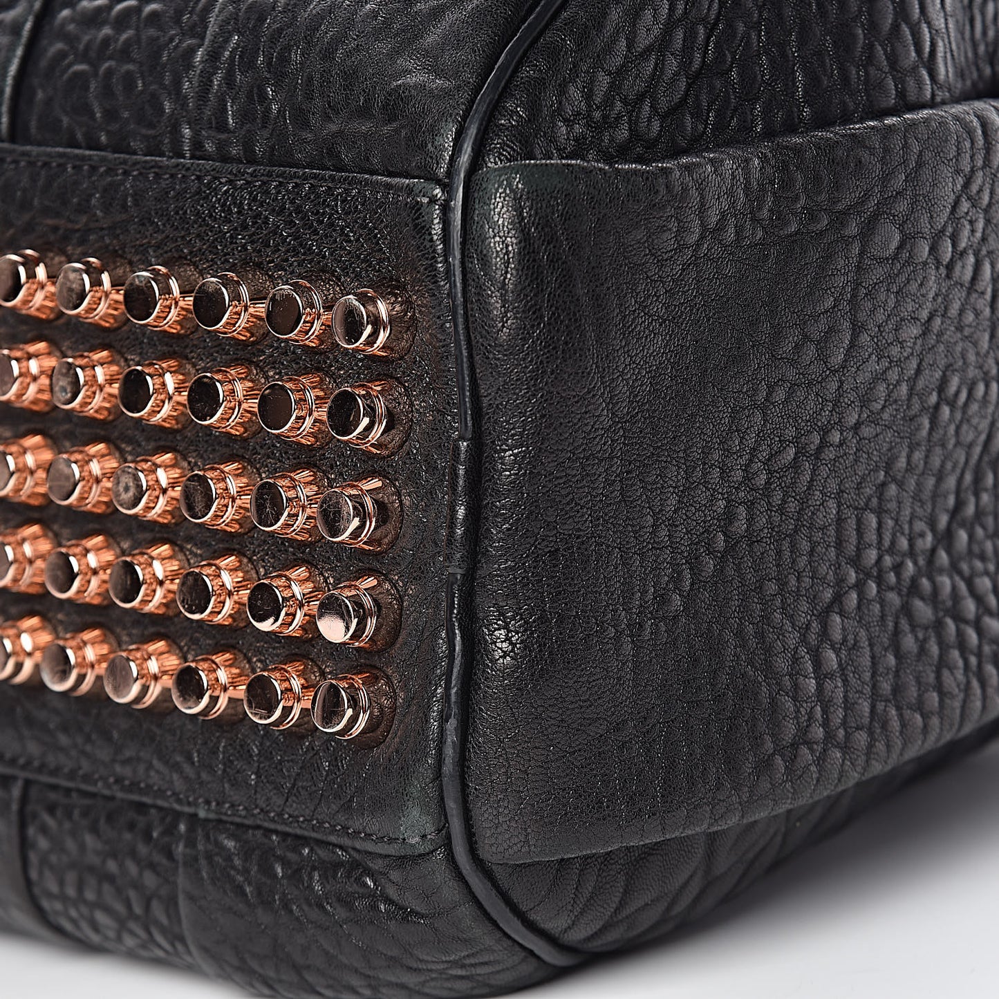Pebbled Lambskin Rocco Black Rose Gold Hardware