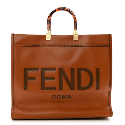Fendi Vitello King Plexiglass Medium Fendi Sunshine Shopper Tote Cuoio 1 of 11