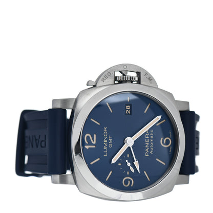 Panerai Stainless Steel Rubber 44mm Luminor 1950 GMT Automatic Watch Blue PAM01033 2 of 5