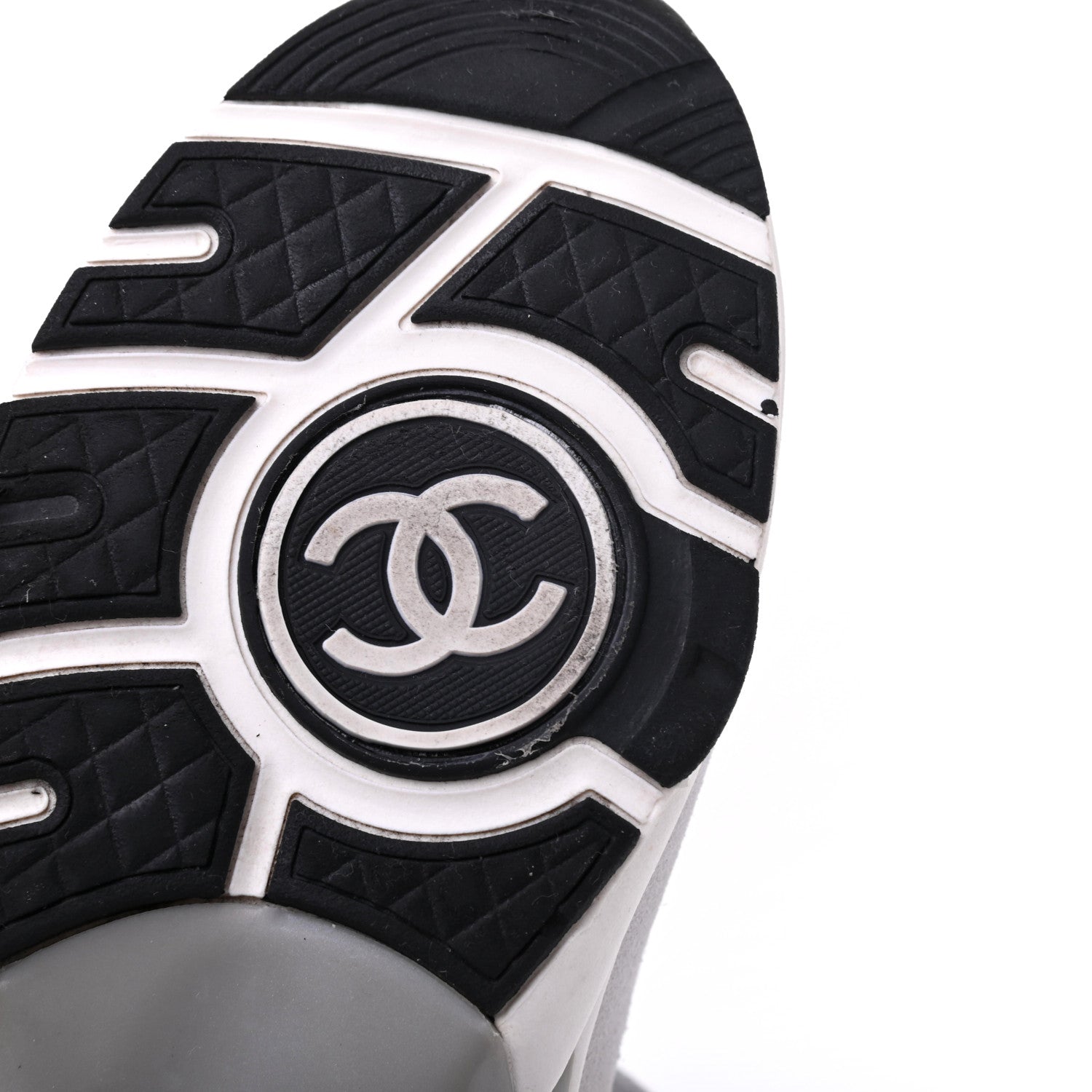 Chanel Fabric Suede Calfskin Stretch CC Sneakers 38 Beige Black 17 of 19
