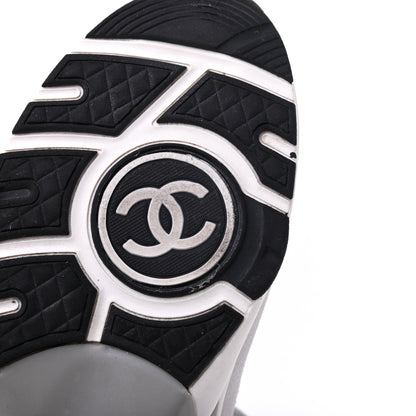 Chanel Fabric Suede Calfskin Stretch CC Sneakers 38 Beige Black 17 of 19