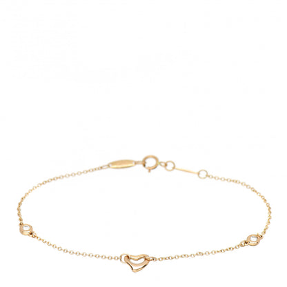 Tiffany 18K Rose Gold Diamond Elsa Peretti Diamonds by the Yard Open Heart Bracelet 1 of 4