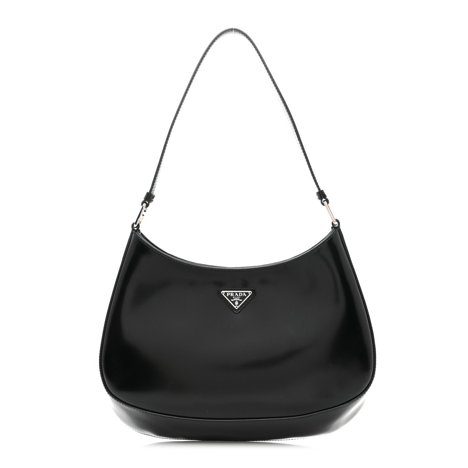 Prada Spazzolato Cleo Shoulder Bag Black 1 of 12