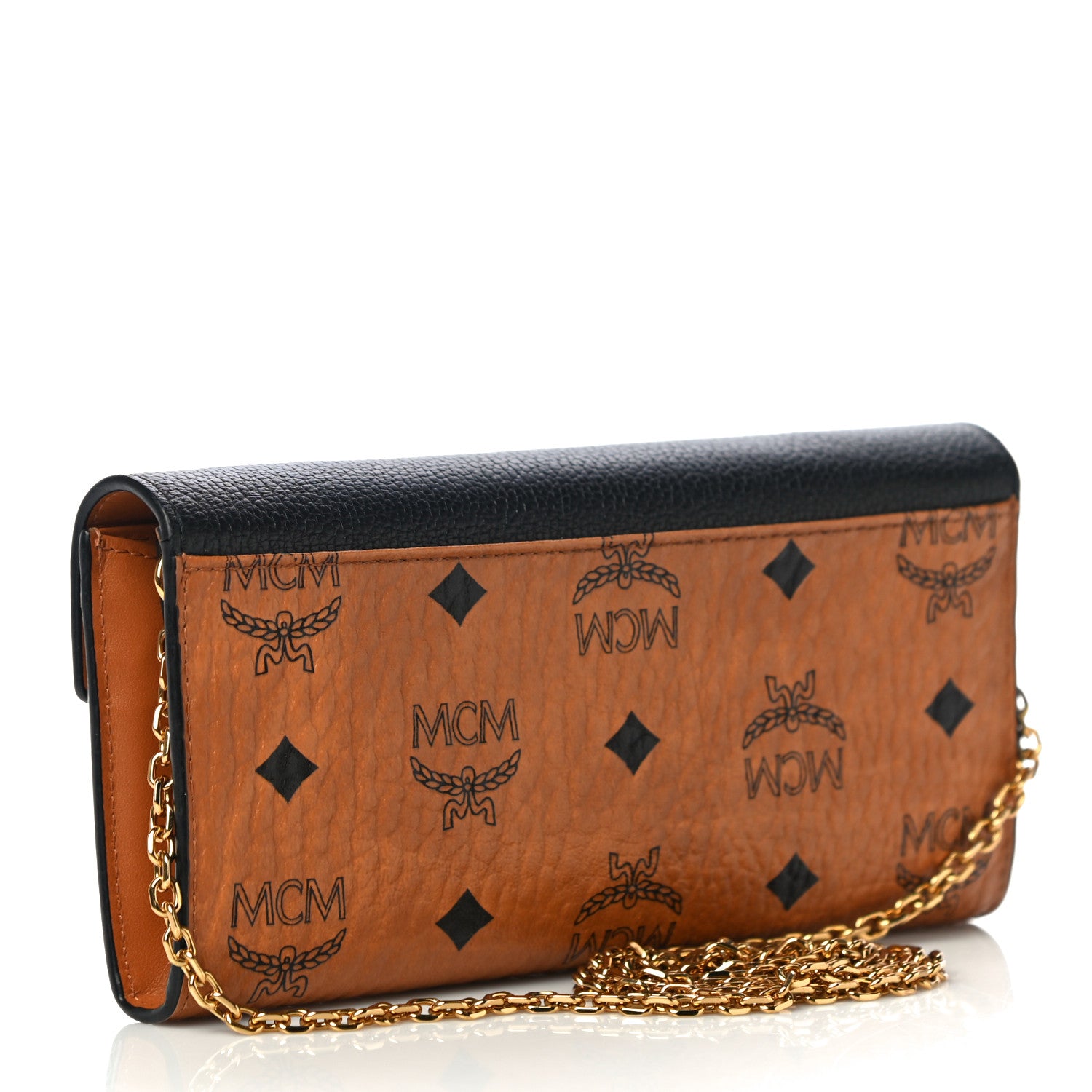 MCM Visetos Large Patricia Wallet On Chain Cognac Black 2 of 11