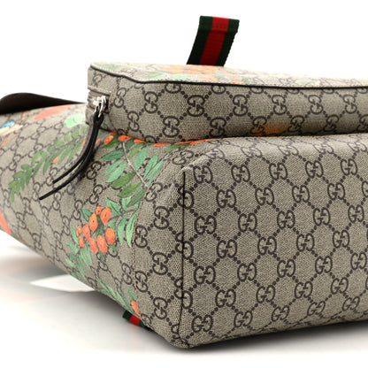 Gucci GG Supreme Monogram Tian Web Single Buckle Backpack Beige Multicolor New Acero 9 of 11