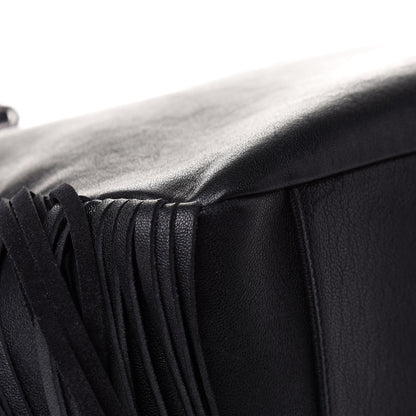 Saint Laurent Calfskin Fringe Monogram Shopping Tote Black 6 of 14