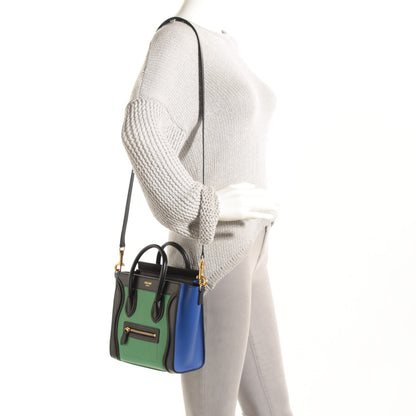 Celine Smooth Calfskin Goatskin Nano Tri-Color Luggage Palm 2 of 9