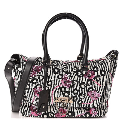 Valentino Garavani Sequin Calfskin Small Demilune Double Handle Satchel Multi 1 of 10