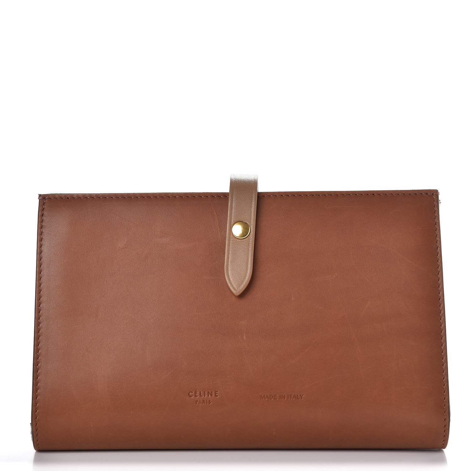 Celine Natural Calfskin Large Multifunction Strap Wallet Tan 1 of 8