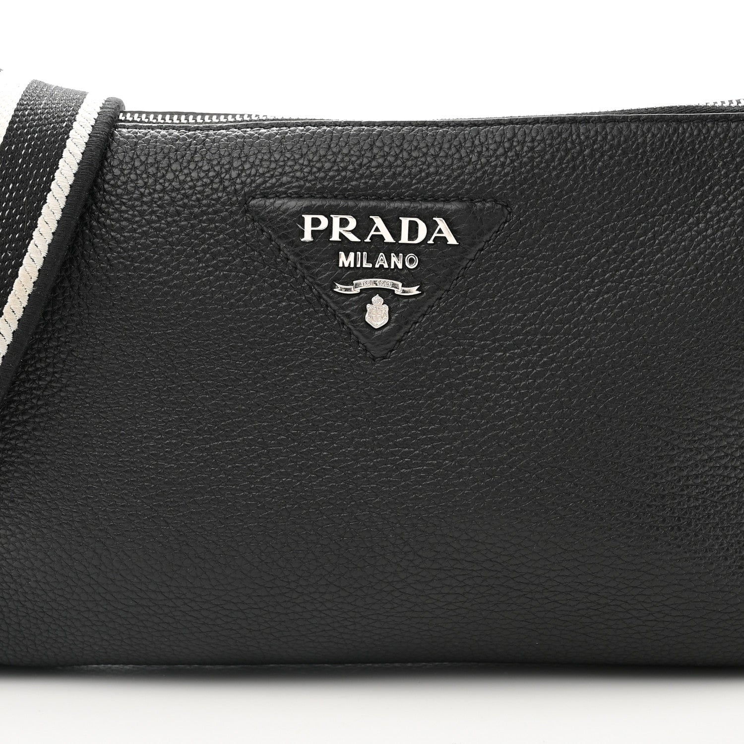 Prada Vitello Daino Crossbody Bag Black 7 of 10